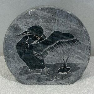 Signed Siku Hand Carved Soapstone Loon
Original Indigenous Inuit Art Sculpture